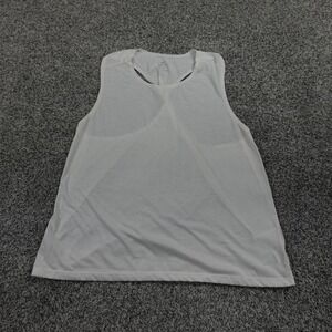 Nike Shirt Womens Large White Swoosh Drifit Sleeveless Lightweight Tank Top Gym